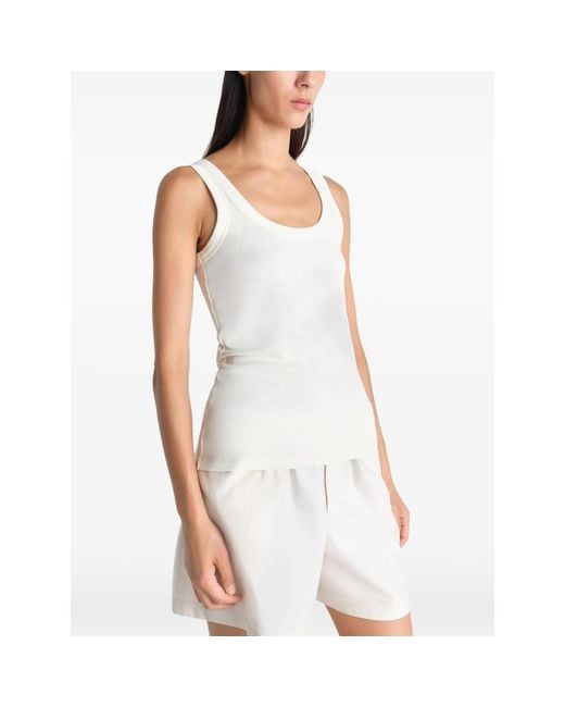 Lemaire White Ribbed Tank Top