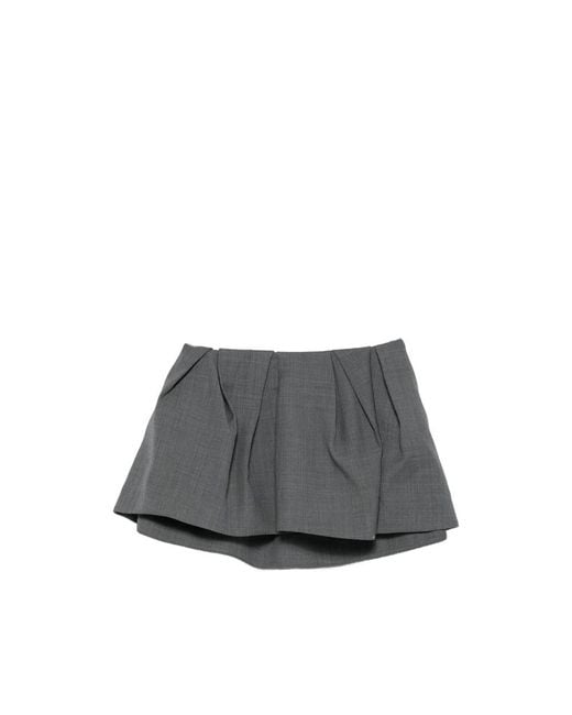 ShuShu/Tong Gray Pleated Mini Skirt