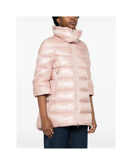 Herno Pink Quilted Down Coat Light