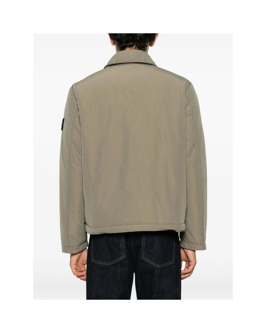 Stone Island Natural Logo-Patch Zip-Fastening Jacket for men