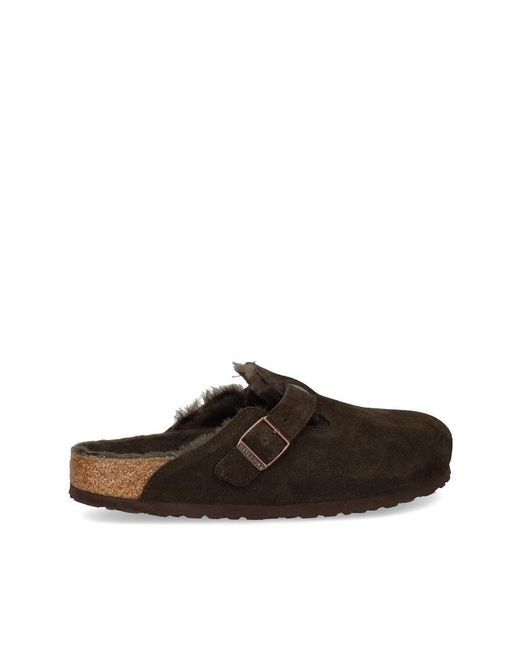 Birkenstock Brown Boston Shearling Mules for men