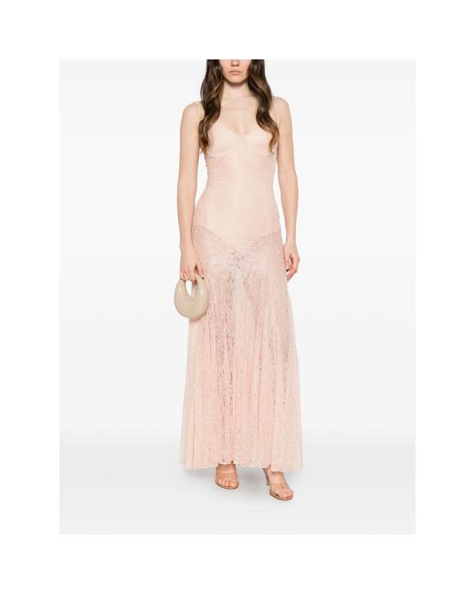 Elisabetta Franchi Pink Dress Lace