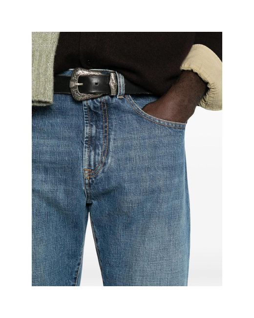 Umit Benan Blue Kevin Faded Straight-Leg Jeans for men