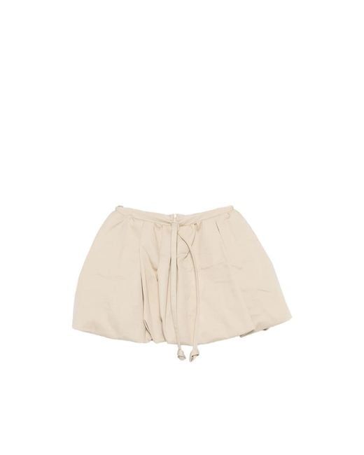 Patou Natural Bow-Detail Bubble-Hem Skirt