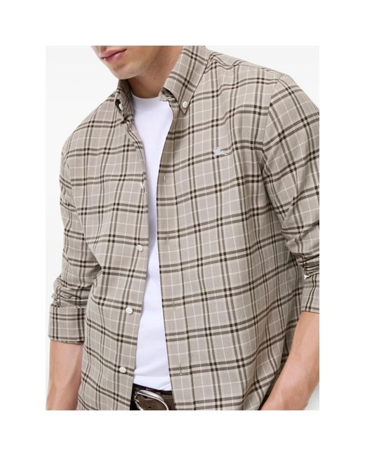 Burberry Gray Check-Pattern Shirt for men