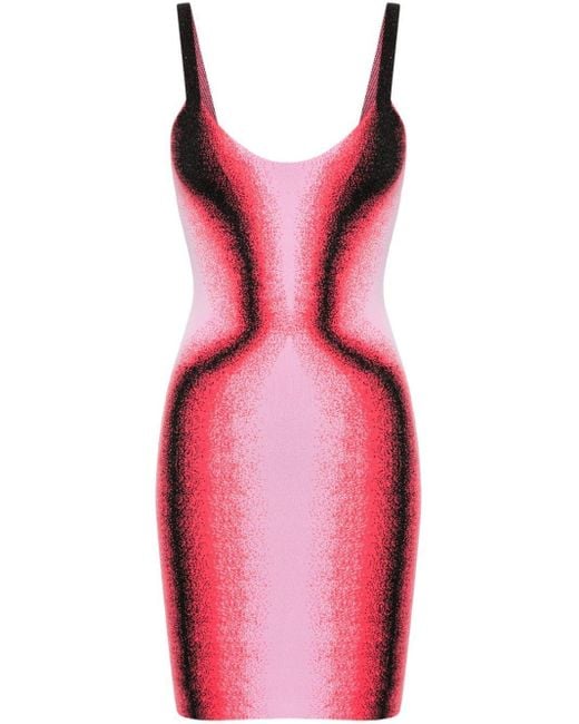 Y. Project Pink Gradient-Effect Knitted Minidress