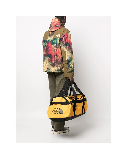 The North Face Yellow Base Camp Logo-Print Duffle Bag for men