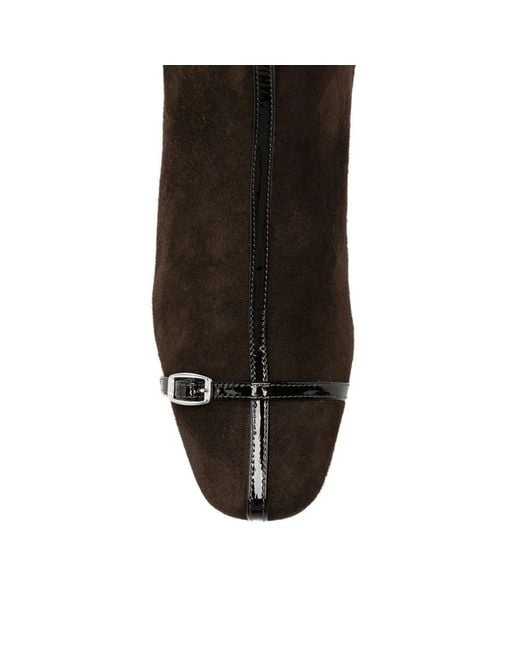CAREL PARIS Black Start Buckle-Detail Ankle Boots