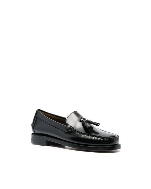 Sebago Black Tassel-Detail Leather Loafers for men
