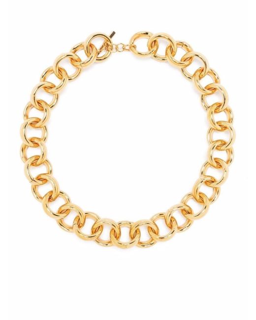 Saint Laurent Metallic Rolo-chain Choker Necklace