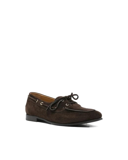 Bally Black Plume Lace-Up Suede Loafers
