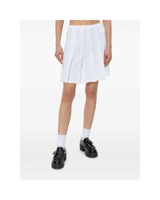 Givenchy White Pleated Mini Skirt