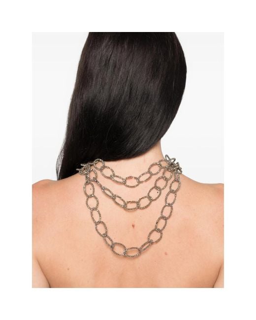 Panicale Metallic Beaded Layered Necklace