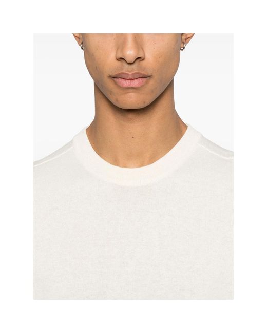 Stone Island White Round-Neck Knitwear for men