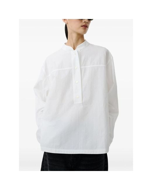 Studio Nicholson White Vega Button Placket Shirt