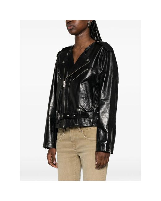 R13 Black Leather Outerwears