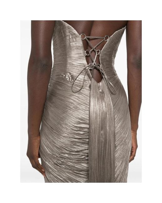 Maria Lucia Hohan Multicolor Cut-Out Lace-Up Maxi Dress