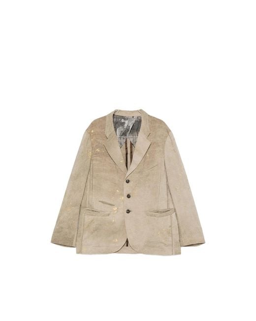 Ziggy Chen Natural Notched-Lapels Blazer for men