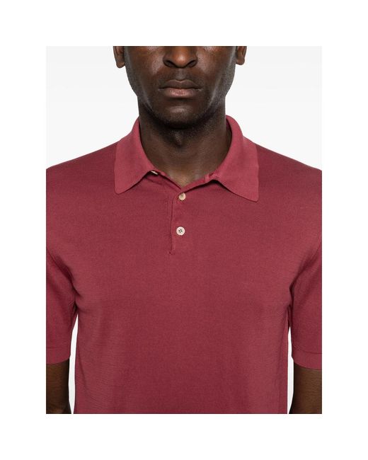 Fedeli Red Short-Sleeve Polo Shirt for men