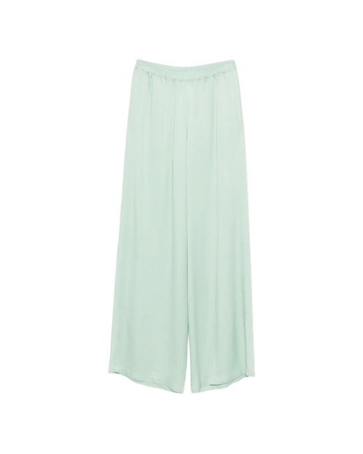 Fabiana Filippi Green Wide Leg Trousers With Elasticated Waistband