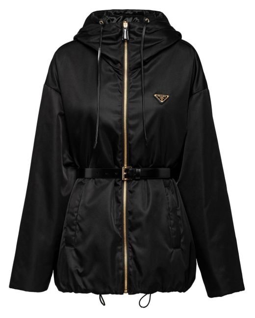 Prada Re Nylon Hooded Blouson Jacket in Black Lyst UK