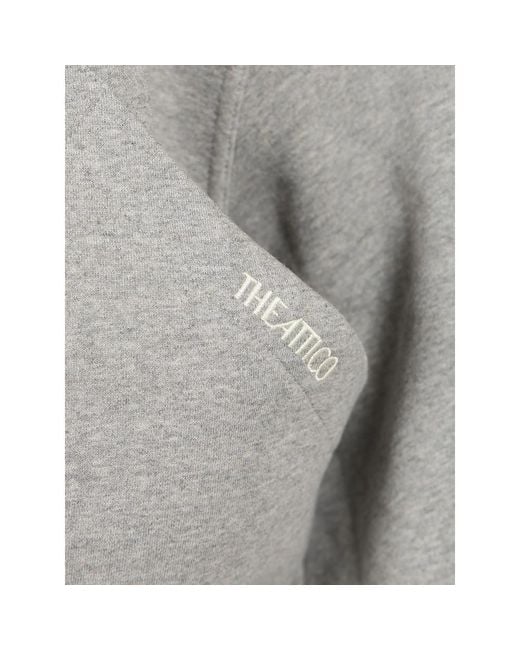 The Attico Gray Sweatshirt Embroidered Logo