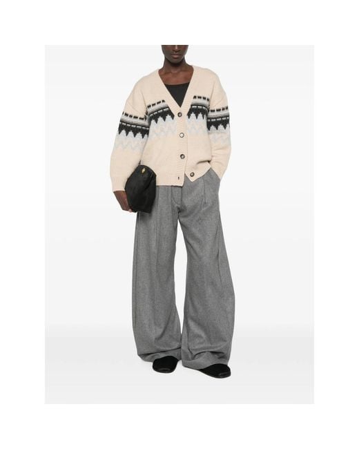 Allude Natural V-Neck Cashmere Cardigan