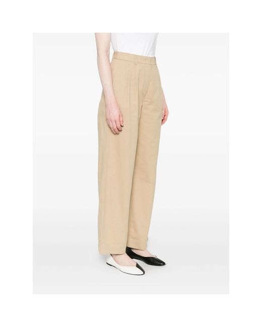 DUNST Natural Pleated-Front Trousers