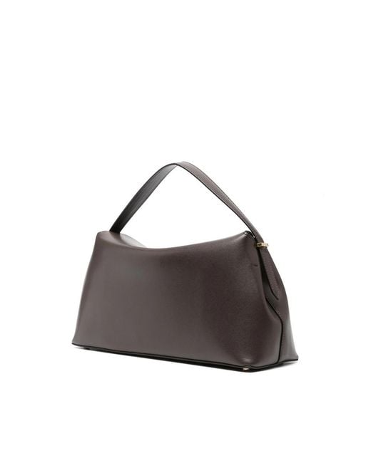 Totême  Gray T-Lock Leather Top Handle Bag