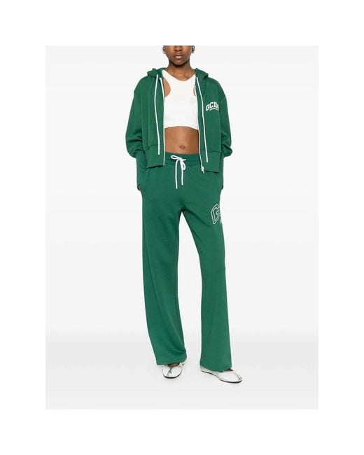 Gcds Green Logo-Print Drawstring Track Pants