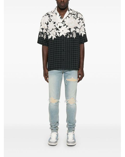 Amiri Black Floral-Print Shirt for men