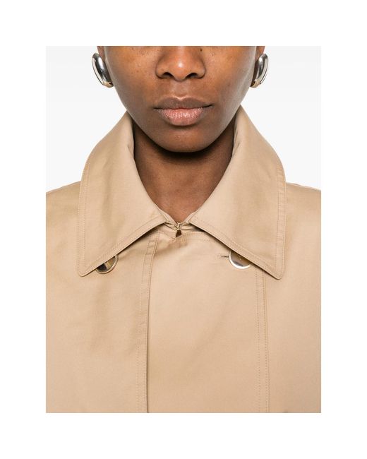Twinset Natural Double Breasted Gabardine Trench Coat