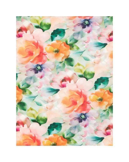D'Aniello White Floral-Print Scarf