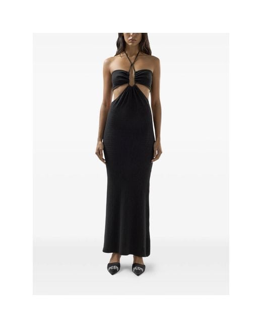 Gcds Black Dress Halterneck Cut-Out