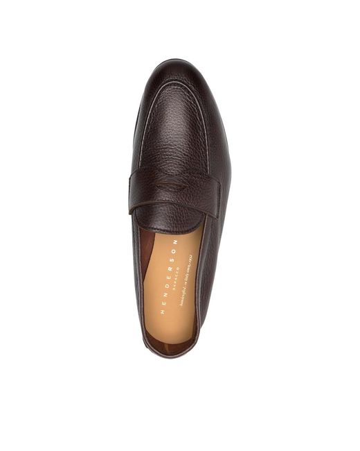 Henderson Brown Penny-Strap Loafers for men