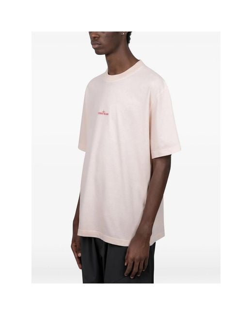 Stone Island Pink 2100001 Organic Cotton Jersey T-Shirt for men