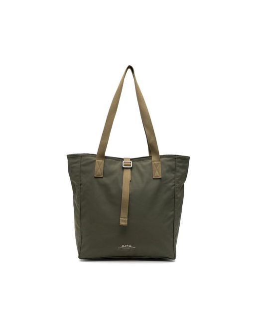 A.P.C. Green A. P.C. Logo-Detail Buckle-Strap Shoulder Bag for men