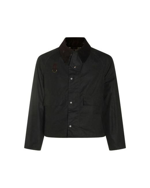 Barbour Black Corduroy-Collar Button Jacket for men