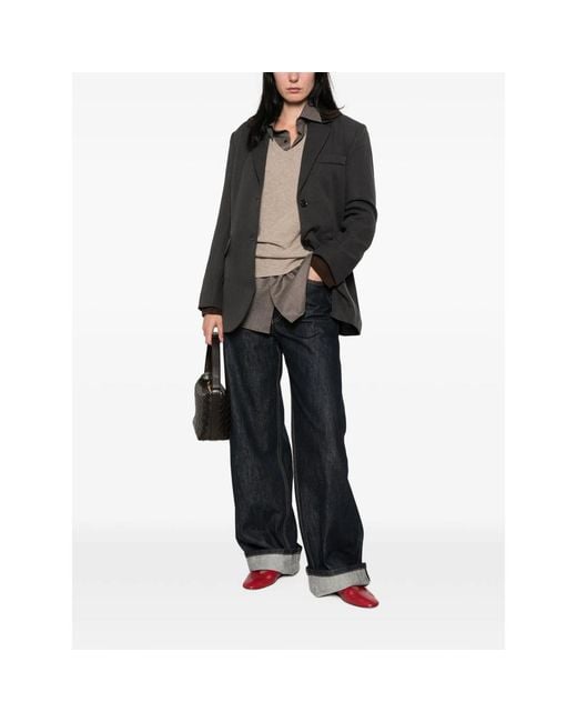 LA PISCINE Black Notched-Lapel Single-Breasted Jacket