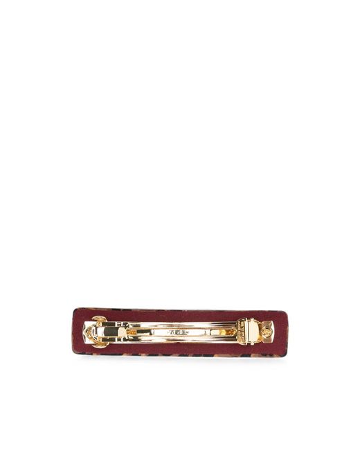 Etro Brown Pegasus Leopard-Print Hair Clip