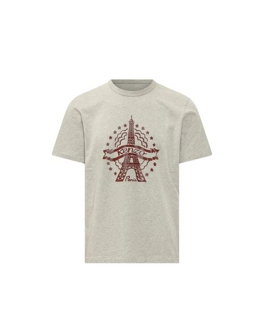 KENZO White Eiffel Tower T-Shirt for men