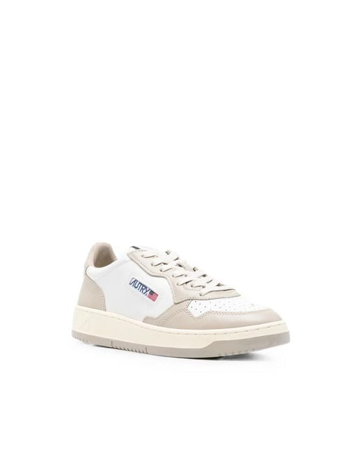Autry White Medalist Panelled Leather Sneakers for men