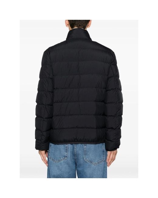Moncler Blue Quilted Logo-Patch Jacket for men