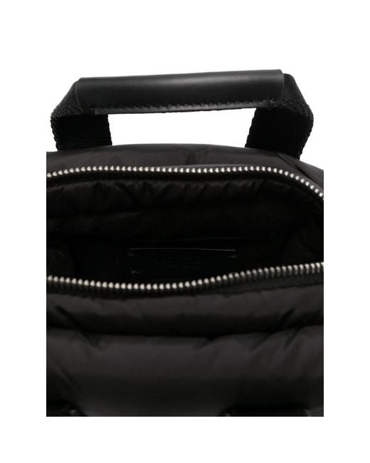 Moncler Black Mini Padded Logo-Plaque Tote Bag