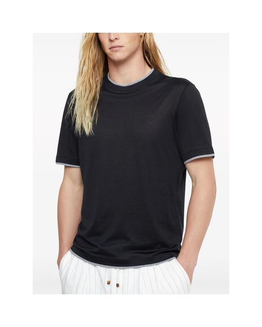 Brunello Cucinelli Black T-Shirts & Vests for men