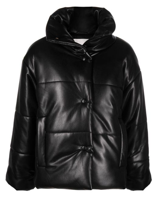Nanushka Hide Padded Short Faux-leather Jacket in Black | Lyst