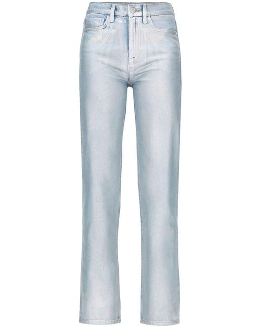 FRAME Blue Le Jane Crop Straight-Leg Jeans