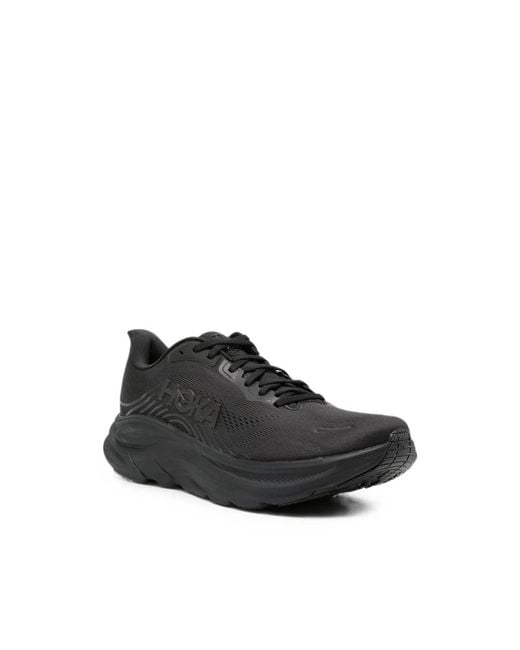Hoka One One Black Clifton 11 Lace-Up Fastening Sneakers for men