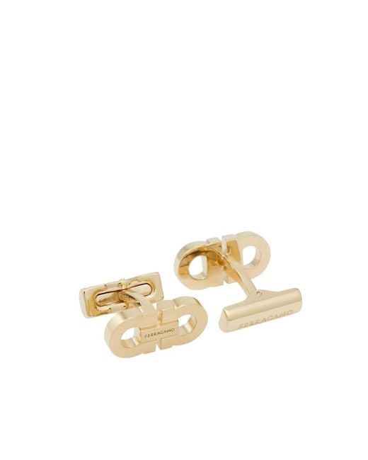 Ferragamo Natural Double Gancini Cufflinks for men