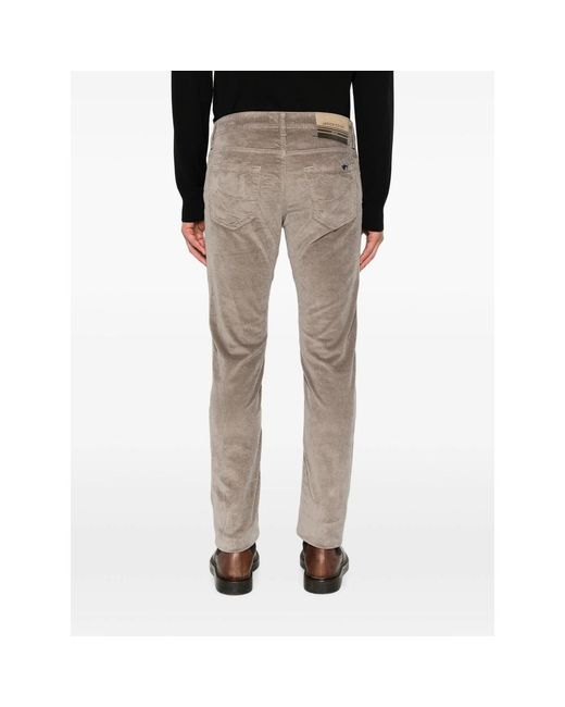Jacob Cohen Gray Nick Corduroy-Effect Slim-Fit Cotton Trousers for men